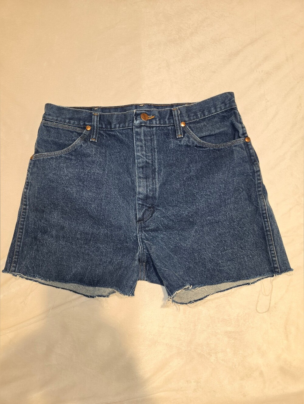 Wrangler Womens Jean Classic High-Rise Dark Blue Denim Shorts